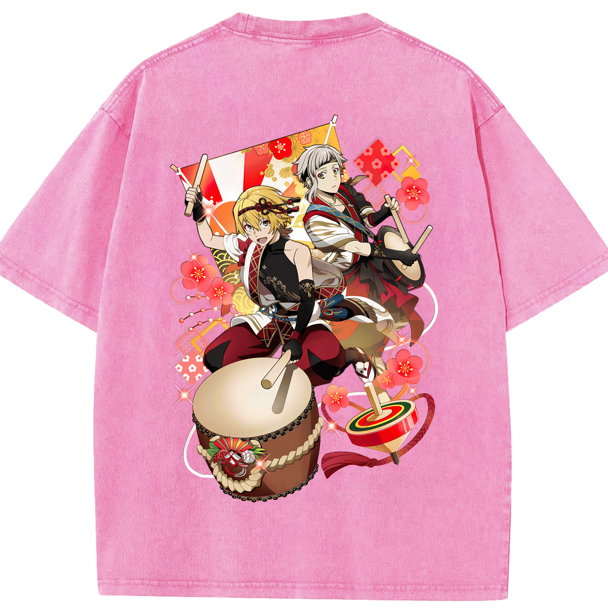 （画像用） 文豪ストレイドッグス Bungo Stray Dogs 綿100% ヴィンテージ風 半袖Tシャツ（背面プリント）